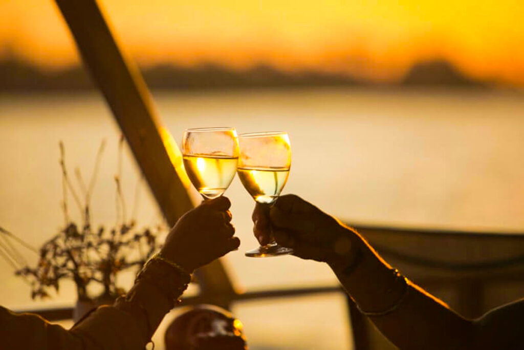 Drink on a cruise an activity you can book at victoria falls backpackers